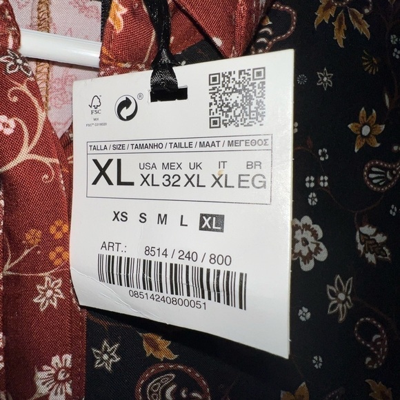 Zara Patchwork Printed Maxi Dress L. 54 in. Pit to Pit 16.75 in - Picture 3 of 3